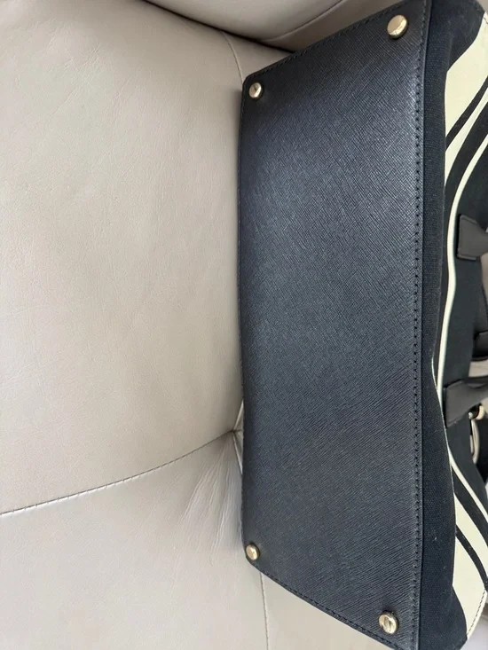 kate spade Black and Cement Striped Candace Satchel (Cameron Street- NWT/ cover) - Picture 3 of 9